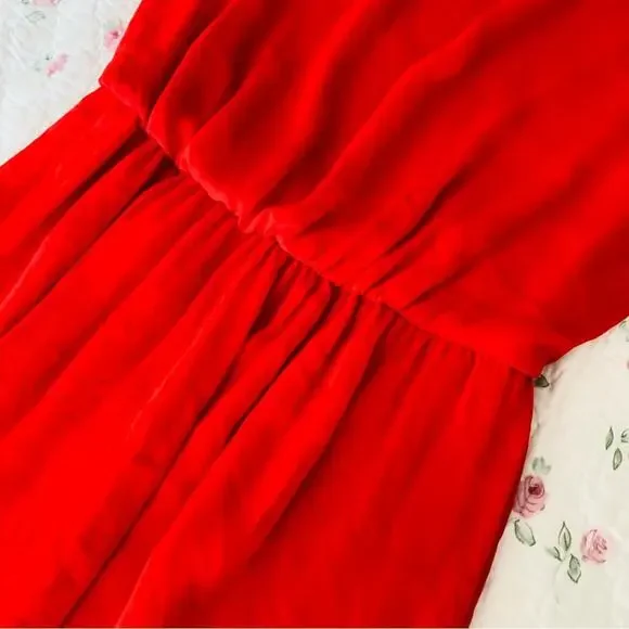 Lush | Red mini dress size small chiffon - Picture 2 of 5